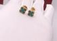 Women Gifts Fashionable Mini Size 18K Gold Earrings With Malachite